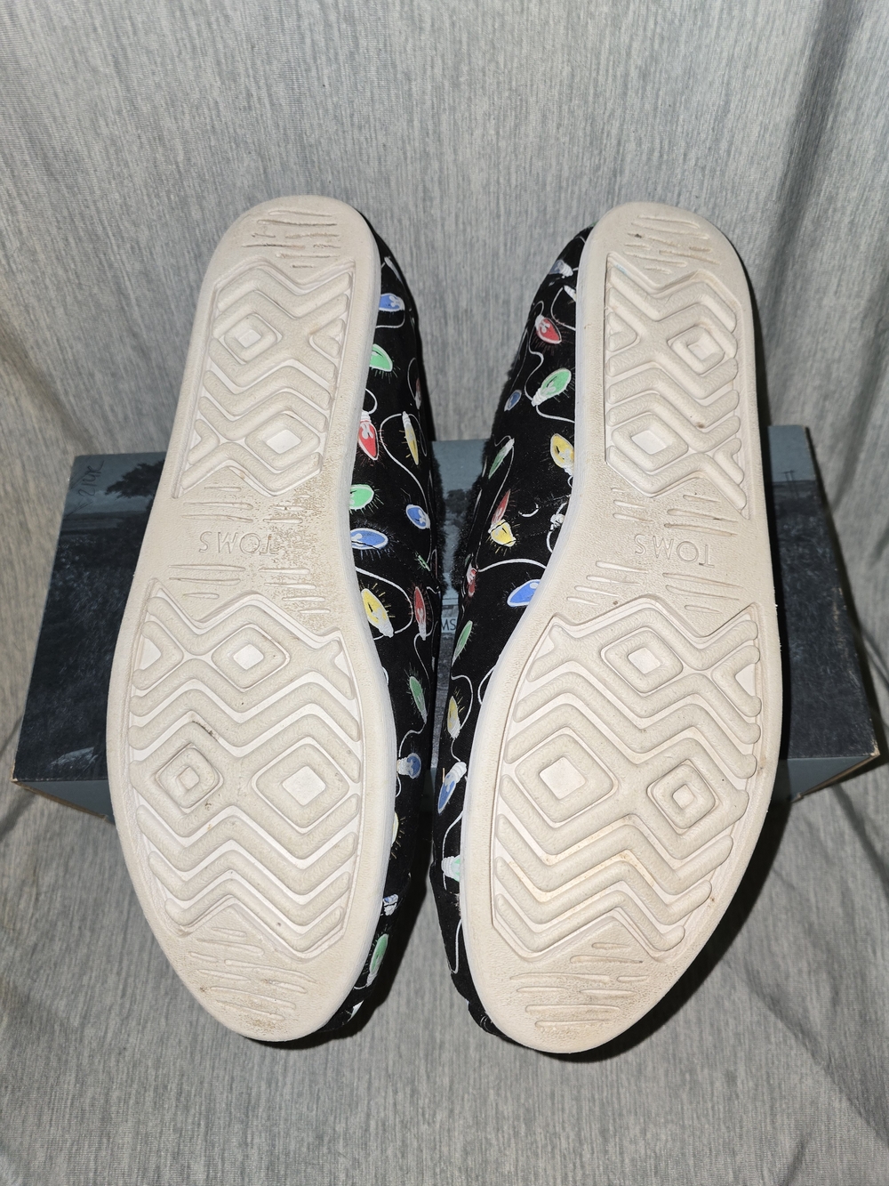 TOMS Black Canvas Flats with Colorful Light Bulb Print - Picture 2 of 3